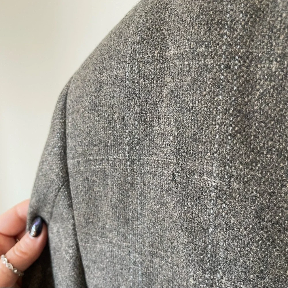 Ing. Loro Piana & C. Euromoda Wool Cashmere Gray Taupe Plaid Print Blazer Size M